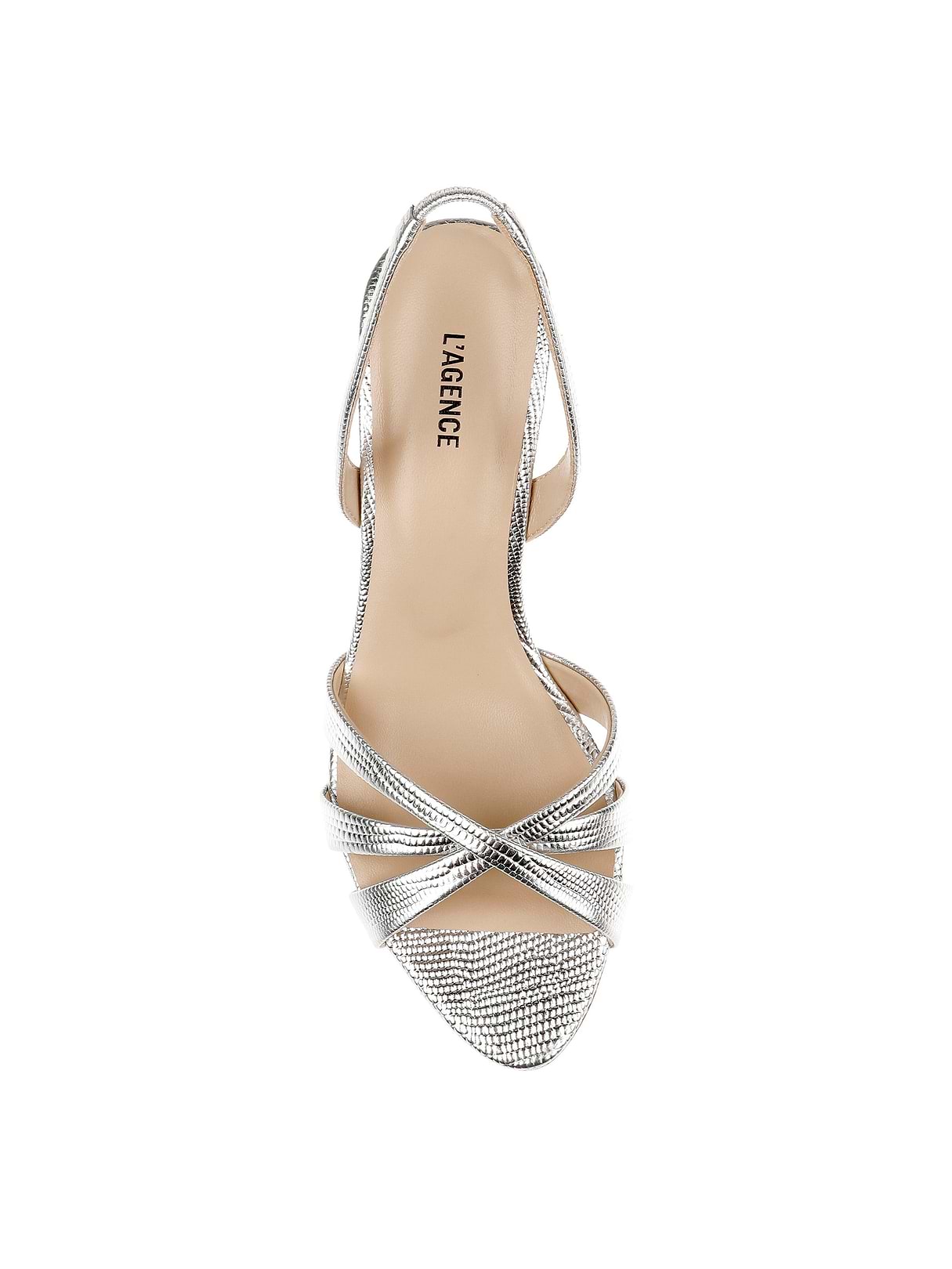 Colwill Slingback Sandal in Silver Lizard | L'AGENCE