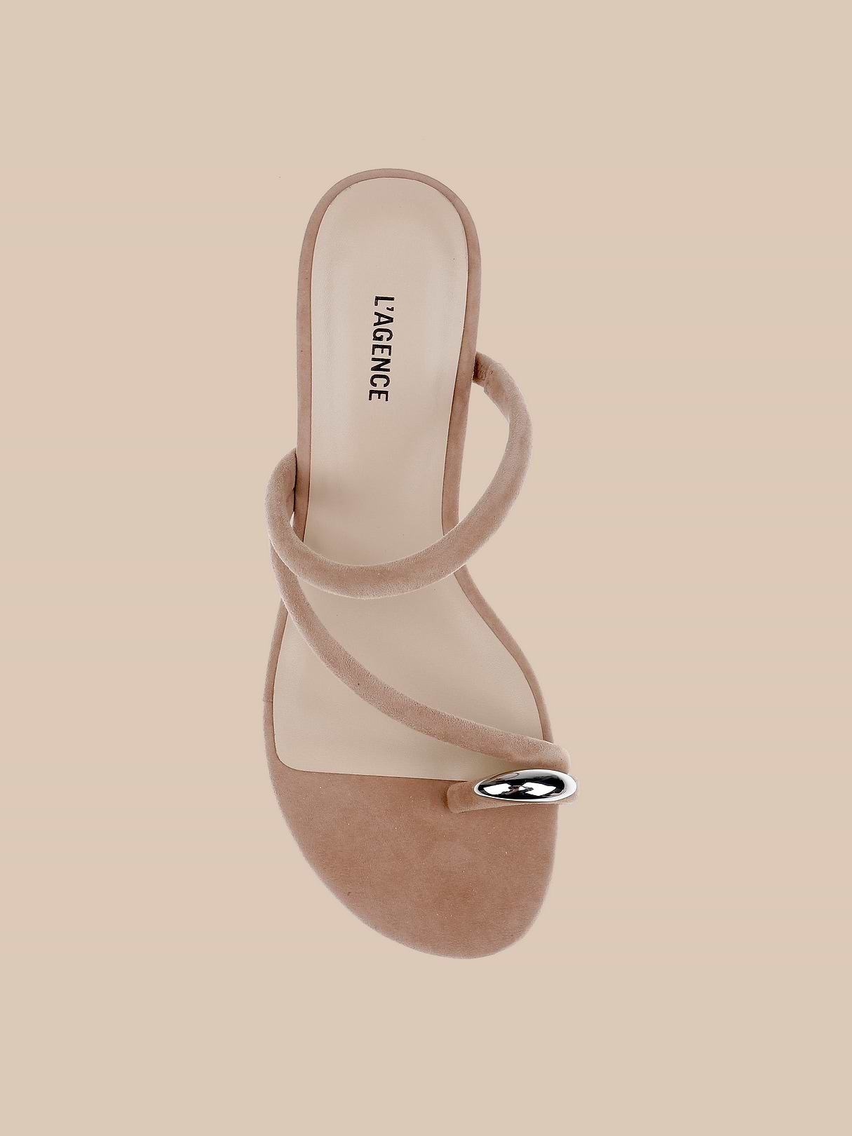 Maritza Wedge Sandal in Cappuccino Suede | L'AGENCE