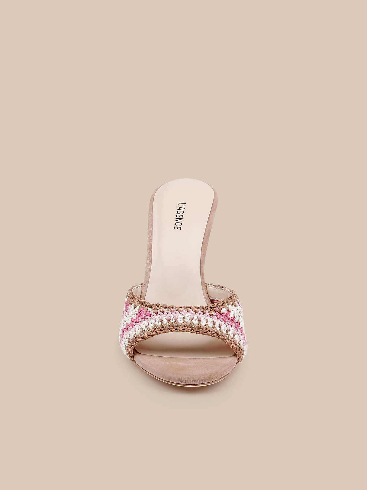 Moyes Crochet Sandal in Pink Multi Crochet | L'AGENCE
