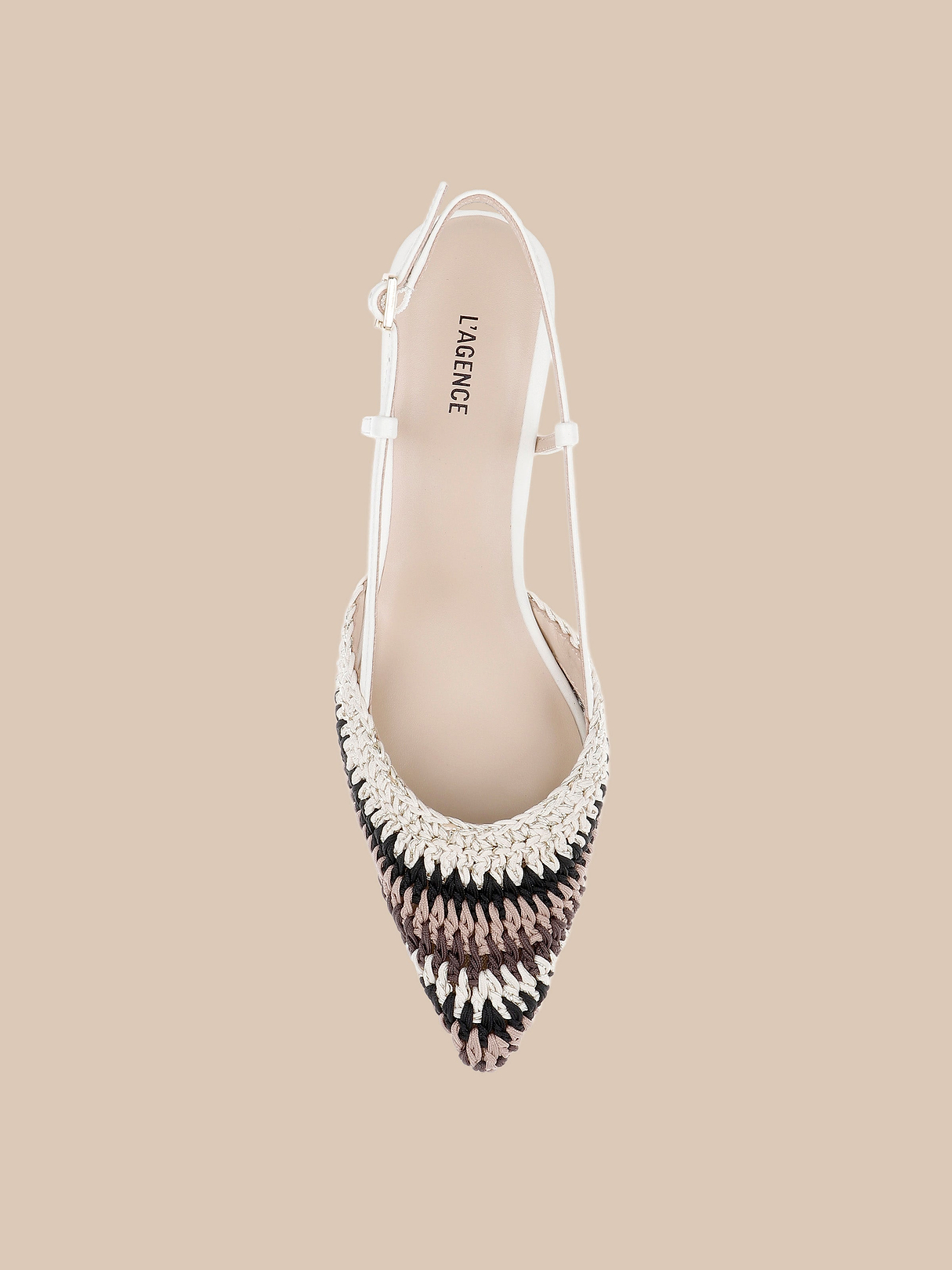 Nantes Slingback Pump in Ecru Multi Crochet | L'AGENCE