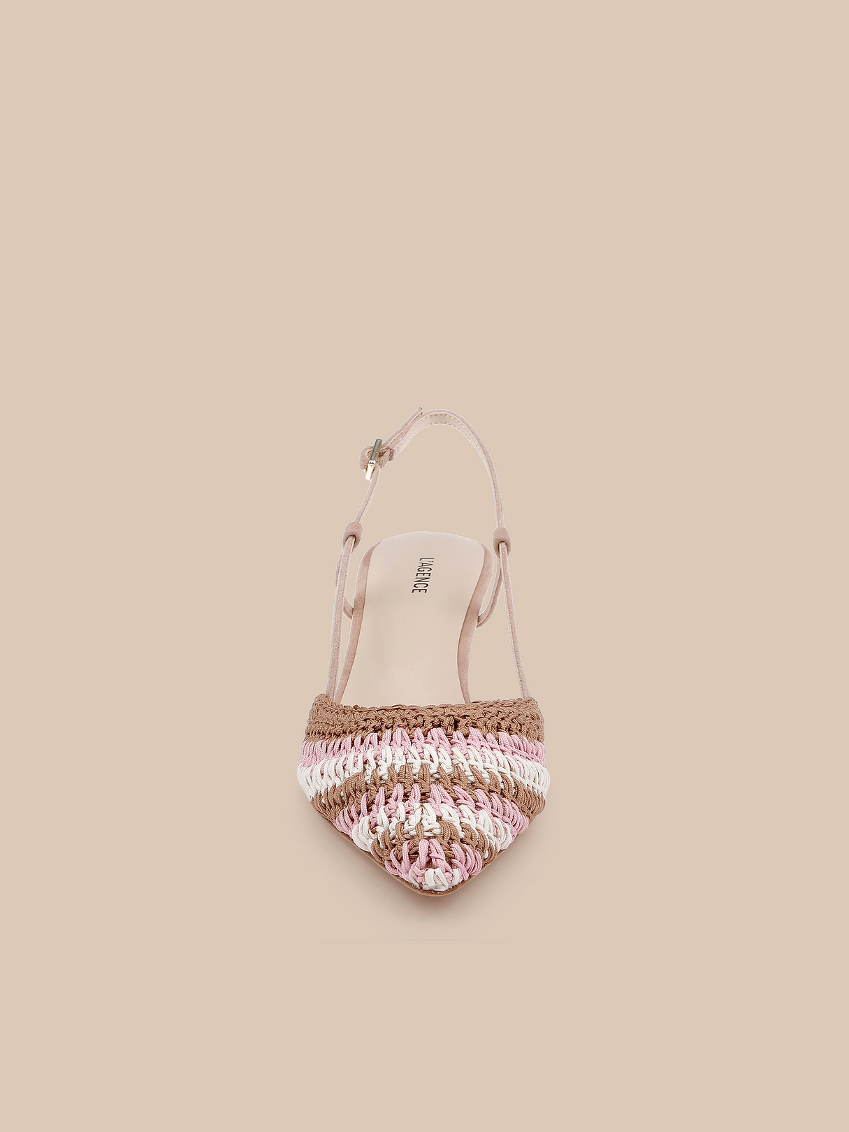 Nantes Slingback Pump in Pink Multi Crochet | L'AGENCE