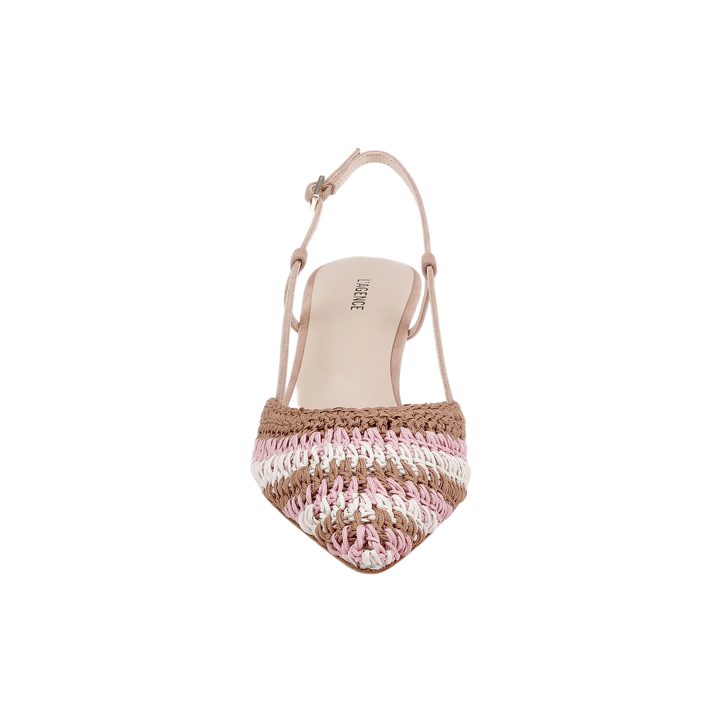 Nantes Slingback Pump in Pink Multi Crochet | L'AGENCE