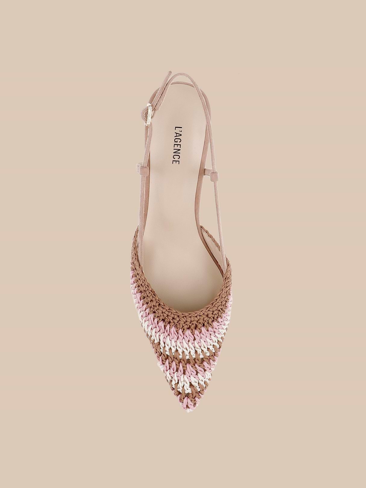 Nantes Slingback Pump in Pink Multi Crochet | L'AGENCE