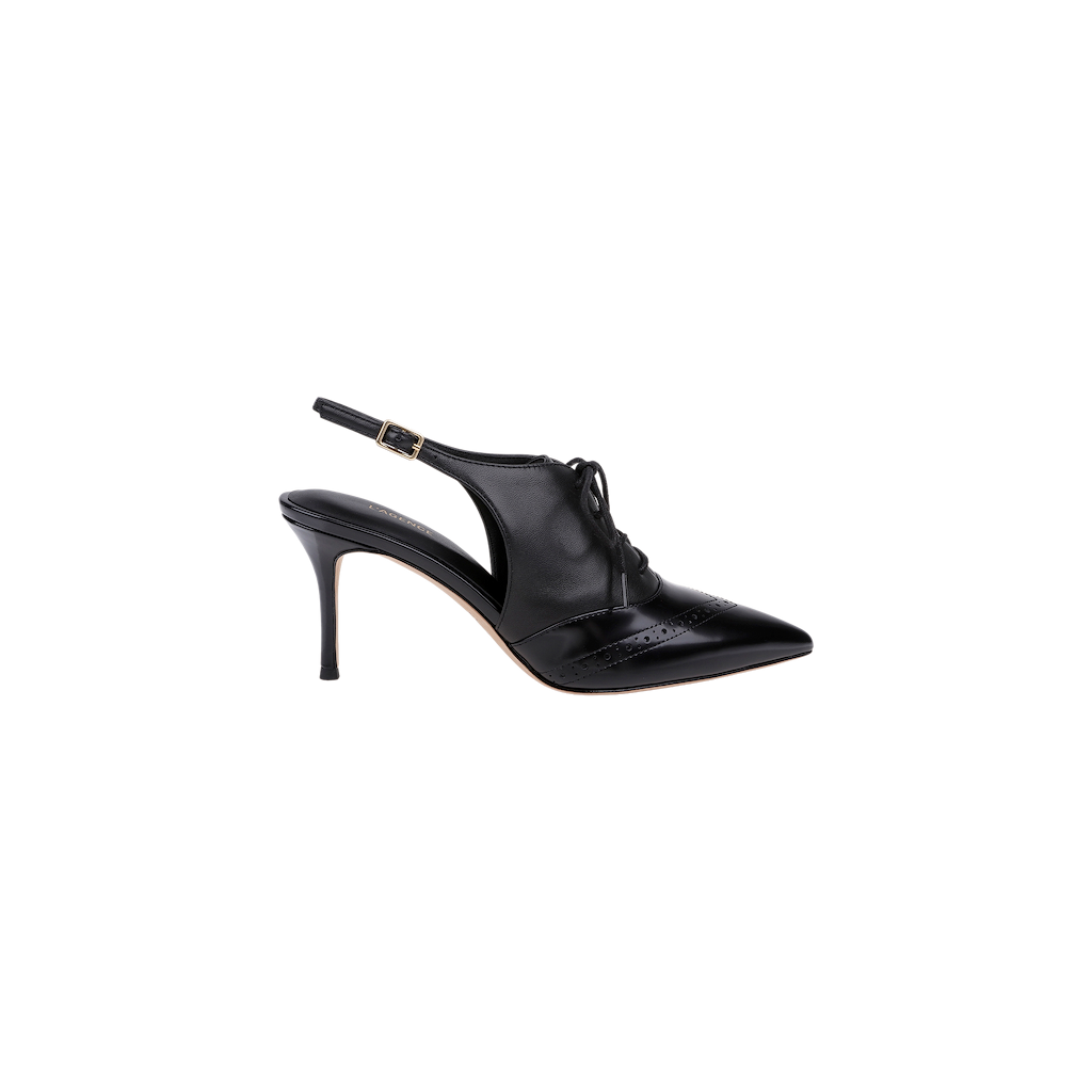 Shreya Leather Slingback Pump in Black Leather | L'AGENCE