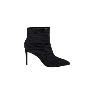 Fulton Mesh Bootie with a pointed toe and ruched mesh texture, shown in profile on a plain white background.