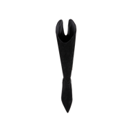 Grand Boot in black suede, featuring an over-the-knee silhouette and a pointed toe, shown from above against a plain white background.