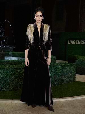 Raini Maxi Dress in Dark Java | L'AGENCE Raini Maxi Dress in Dark Java | L'AGENCE