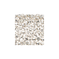 A close-up image of sparkling, handcrafted crystals arranged in a variety of shapes and sizes on a white background, evoking the elegance of the Verve Crystal Clutch collection.