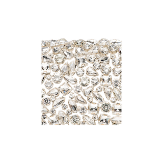 A close-up view of the Verve Crystal Clutch showcases countless sparkling handcrafted crystals clustered together against a white background, creating a modern statement piece inspired by contemporary elegance.