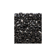 Close-up image of a square section of the Victoire Crystal Clutch, densely packed with shiny black beads and intricately woven in a pattern against a plain white background—an exquisite example of handcrafted detail that brings evening glamour to life.