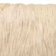 Close-up of the soft, long, light beige faux fur with a wavy texture from the Adelina Faux Fur Clutch. The image focuses solely on the clutch’s plush exterior, filling the entire frame with no visible background or additional details.