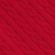 Close-up of the Playa Bikini Top in red, featuring a diagonal ribbed and textured pattern reminiscent of cable knit swimwear, creating a repeating geometric design across the surface.