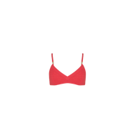 The Playa Bikini Top in red, featuring adjustable straps, displayed on a plain white background.