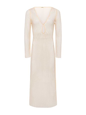 Sara Mesh Cover-Up Dress in Champagne Sara Mesh Cover-Up Dress in Champagne