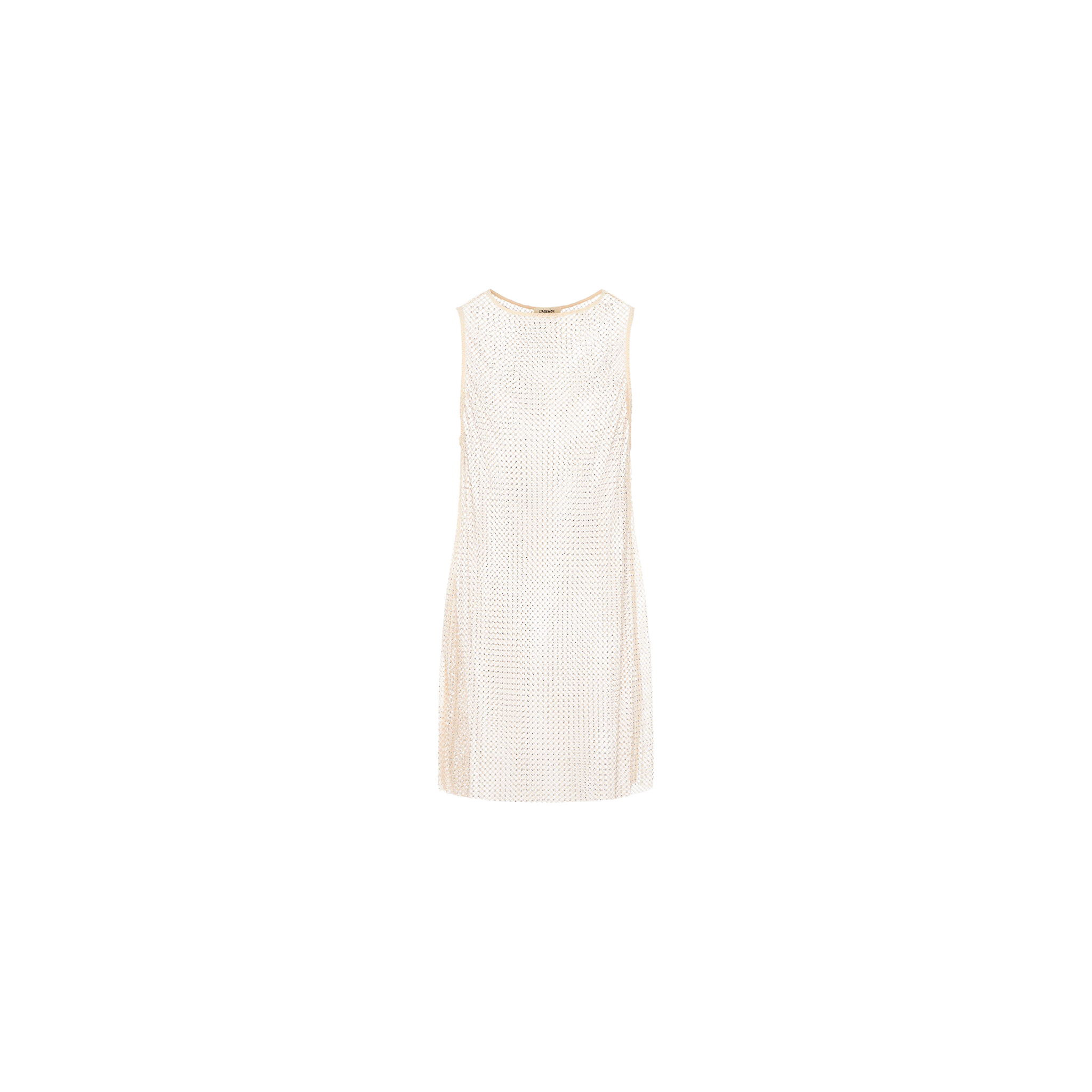 Angela Mesh Cover-Up Dress in Champagne