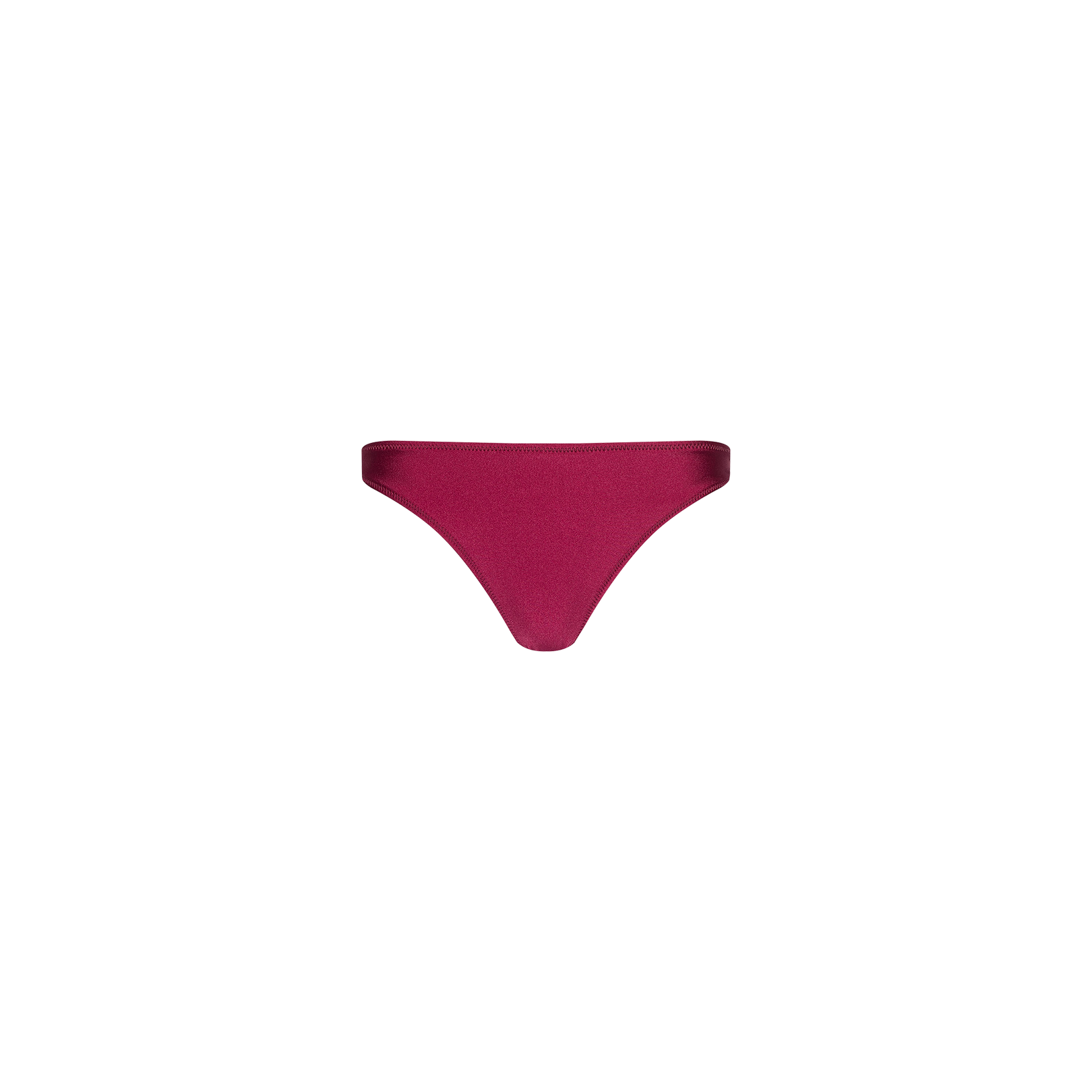 The Nicole Bikini Bottom, a pair of plain dark red black cherry bikini-style underwear, is displayed on a white background—making it a versatile swimwear essential.