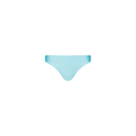 The Nicole Bikini Bottom in ice blue, crafted from stretch nylon, is displayed on a plain white background.