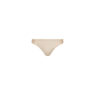 Nicole Bikini Bottom in beige, featuring moderate coverage and four-way stretch, displayed on a plain white background.