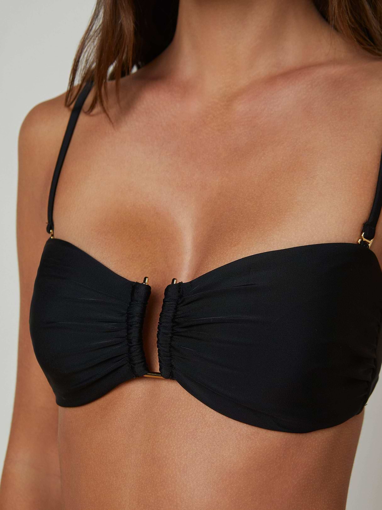 Krysta Bandeau Top in Black | L'AGENCE