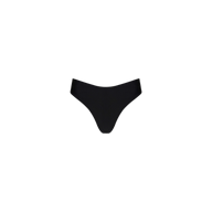 Gianna Brazilian Bikini Bottom in black, featuring a cheeky cut and displayed against a plain white background.