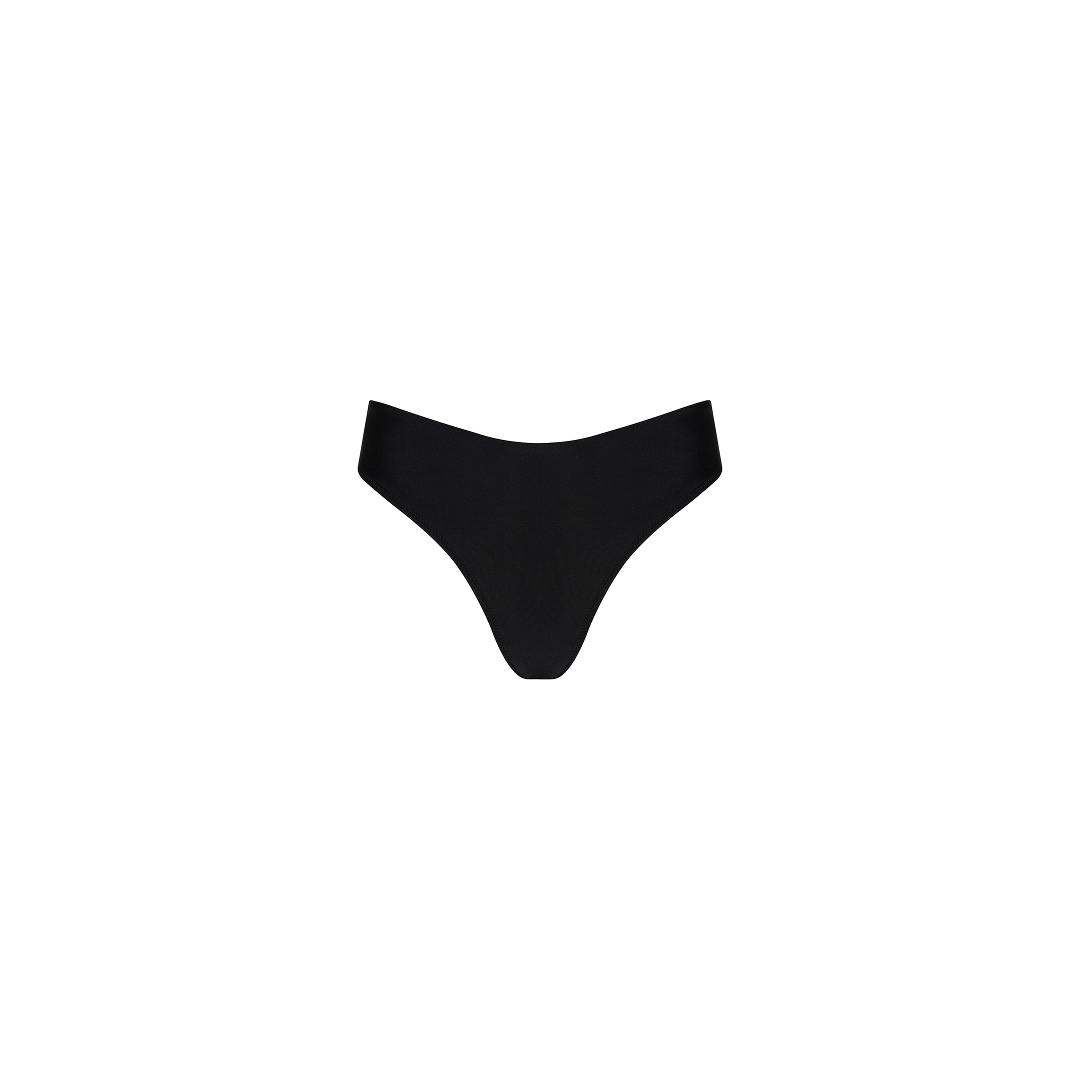 Gianna Brazilian Bikini Bottom in black, featuring a cheeky cut and displayed against a plain white background.