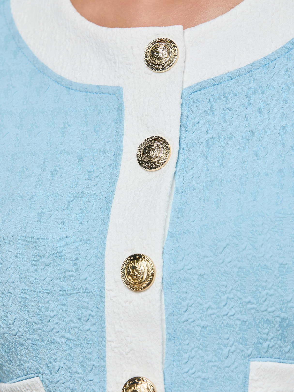 Adaline Cardigan Cover-Up in Powder Blue/White | L'AGENCE