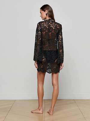 L'AGENCE Ansley Cover-Up Dress In Black L'AGENCE Ansley Cover-Up Dress In Black