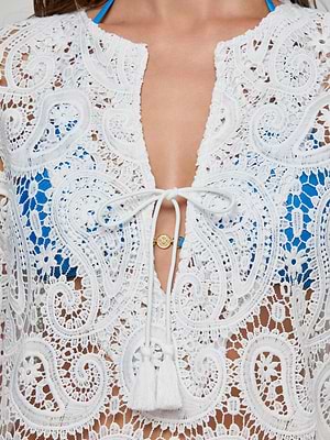 L'AGENCE Ansley Cover-Up Dress In White L'AGENCE Ansley Cover-Up Dress In White