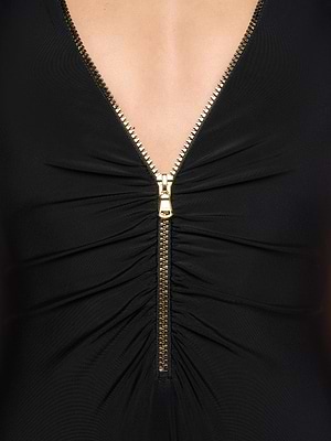 Dorrie Plunge One-Piece Swimsuit in Black | L'AGENCE Dorrie Plunge One-Piece Swimsuit in Black | L'AGENCE
