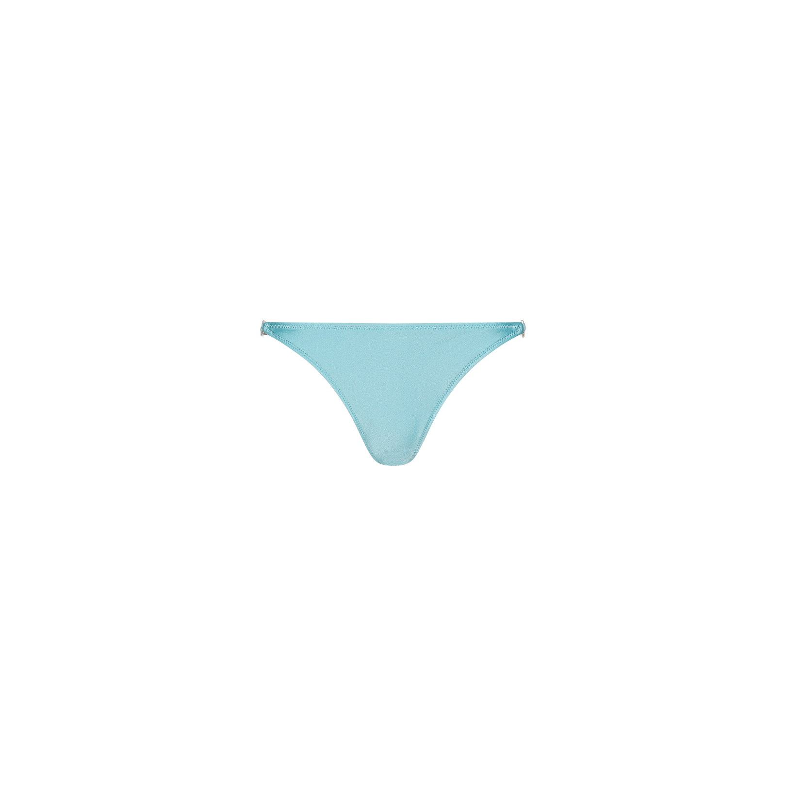 The Violet String Bikini Bottom is shown on a plain white background, featuring a simple, minimal design in ice blue and offering UPF 50 protection.