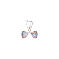 The Suki Halter Bikini Top, featuring gold accents and a halter neck tie, is showcased on a plain white background.
