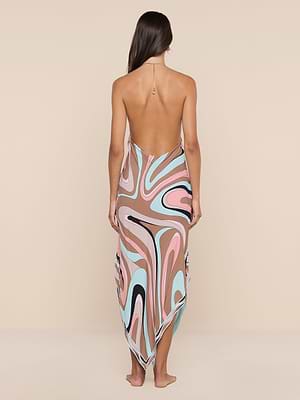 Elise Cover-Up Dress in Multi Abstract Swirl | L'AGENCE Elise Cover-Up Dress in Multi Abstract Swirl | L'AGENCE