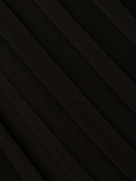 Close-up of the Adalynn Cover-Up Dress in black, featuring textured fabric with diagonal, evenly spaced ridges that create a pleated pattern across the surface—reminiscent of the delicate detail often found in a black lace dress.