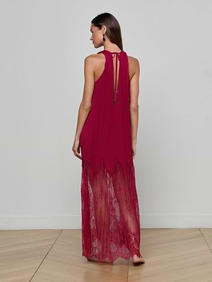 L'AGENCE Adalynn Cover-Up Dress in Black Cherry L'AGENCE Adalynn Cover-Up Dress in Black Cherry
