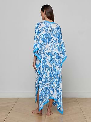Kara Kimono Cover-Up in Baroque Blue | L'AGENCE Kara Kimono Cover-Up in Baroque Blue | L'AGENCE