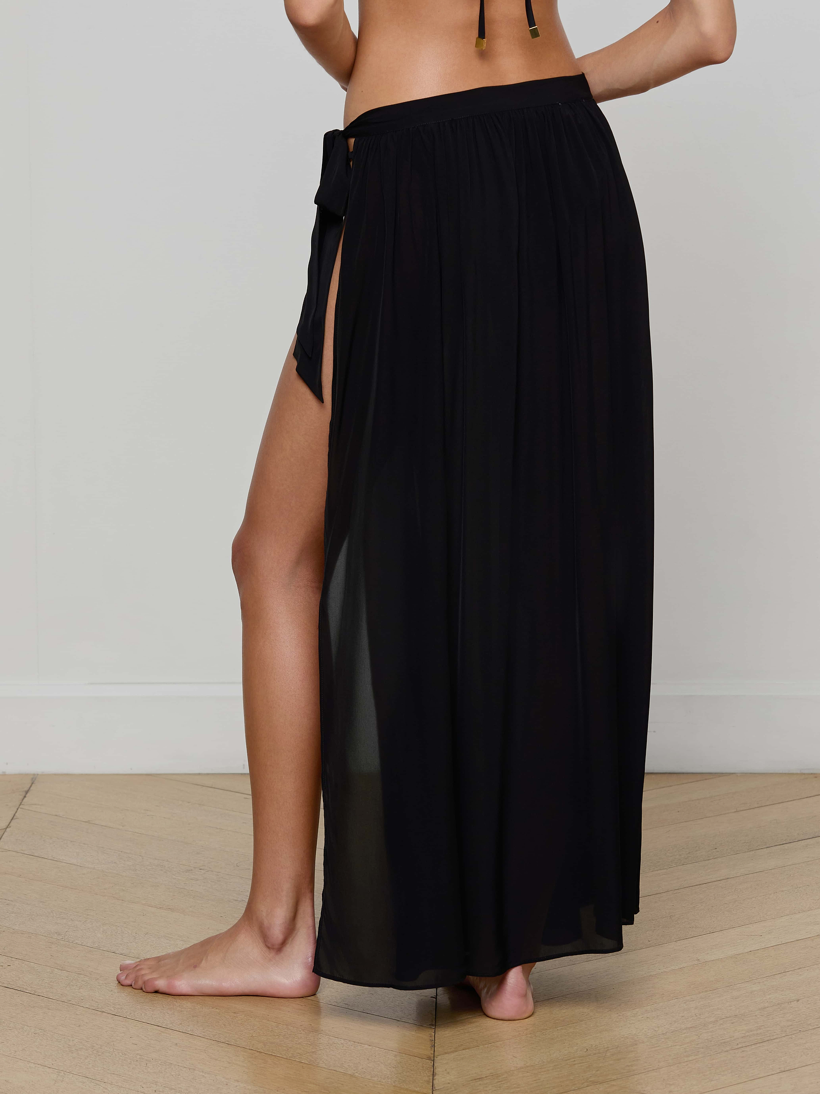 Klaire Cover-Up Skirt in Black | L'AGENCE