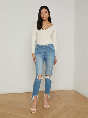 High Line Distressed Skinny Jean jean L'AGENCE