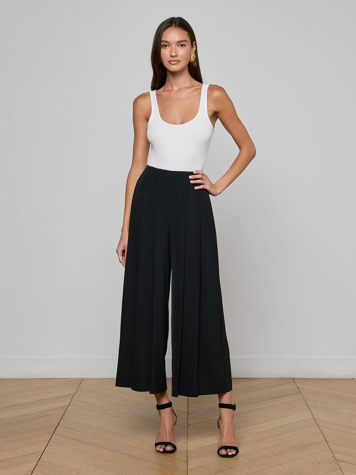 Deuxieme Classe Cropped パンツ BLACK MUSE de Deuxieme classe（ミューズデドゥーズィエムクラス）の