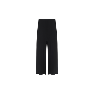 The Novalynn Cropped Pleated Pant is a high-rise, wide-leg black trouser with a relaxed, straight fit and no visible pockets or embellishments, shown against a plain white background.