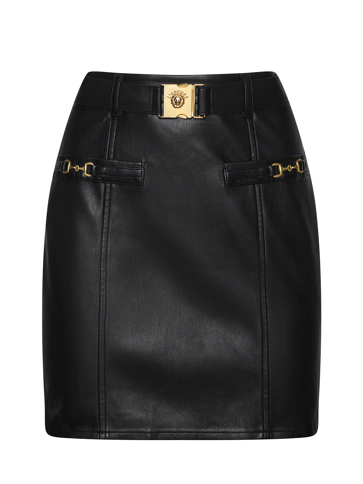 Yvette Vegan Leather Mini Skirt in Black | L'AGENCE