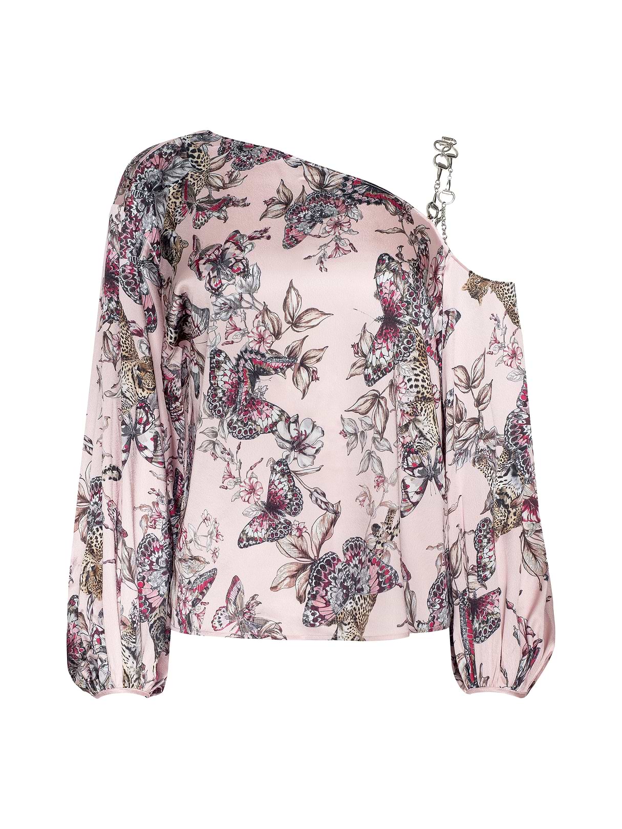 Asami Chain One-Shoulder Blouse in Light Nectar Pink Small Multi