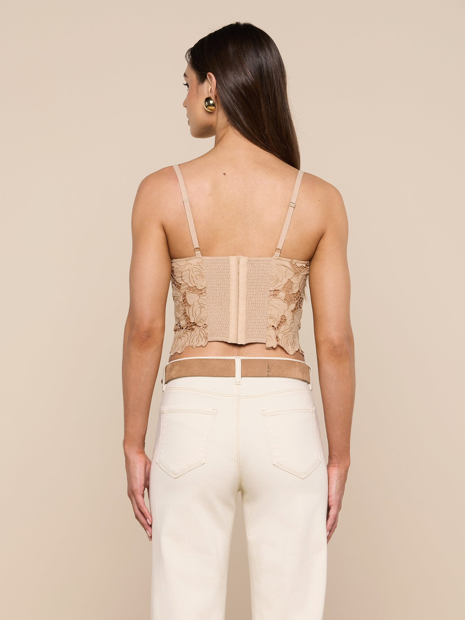 Sonya Bustier in Almond | L'AGENCE