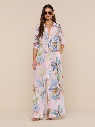 cameron silk shirt dress Cameron Long Shirt Dress in Powder Blue