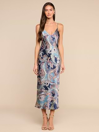 Seridie Silk Slip Dress in Lemon Sorbet