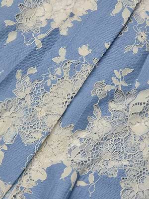 L'AGENCE Ralphie Lace Midi Dress In Allure Blue/Ivory L'AGENCE Ralphie Lace Midi Dress In Allure Blue/Ivory