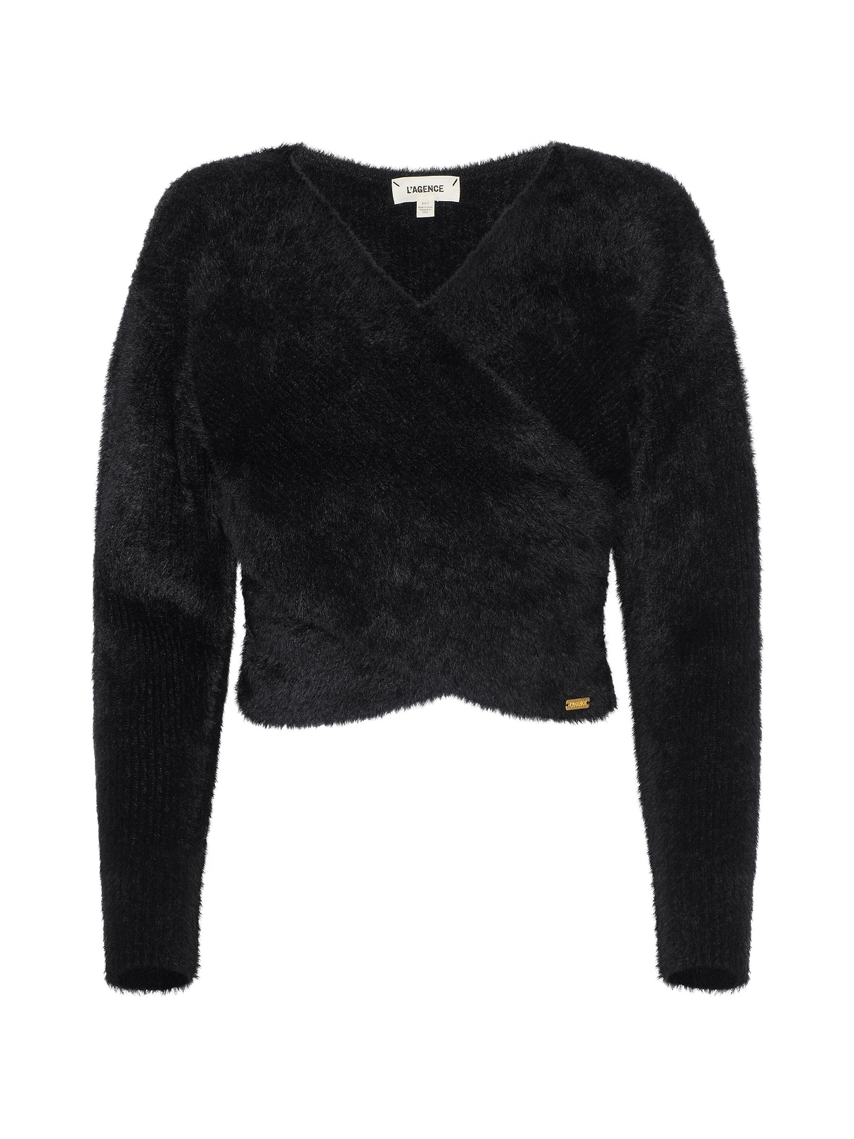 Antonella Crossover Sweater in Black | L'AGENCE