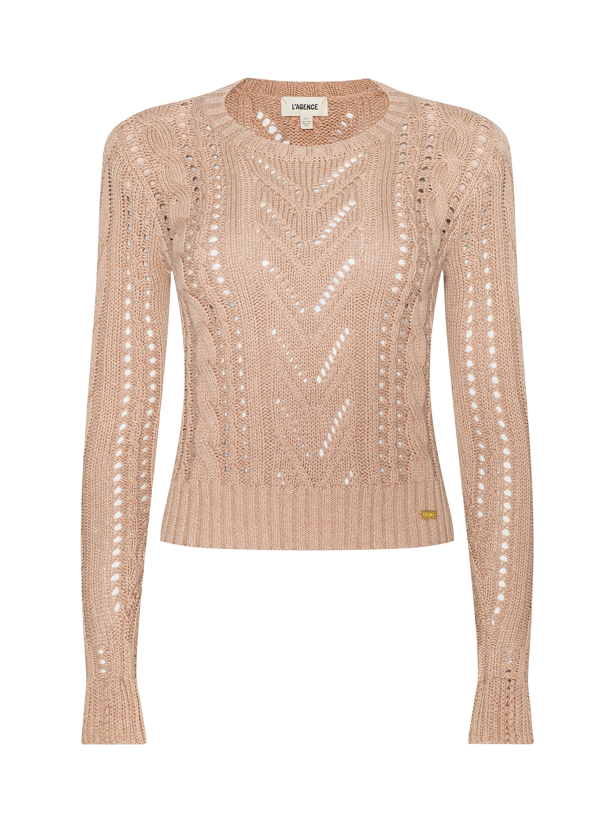 Mio Cabled Pullover in Soft Camel | L'AGENCE