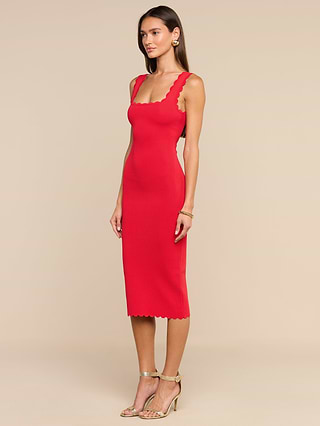 L'AGENCE Romona Knit Dress In Lipstick Red