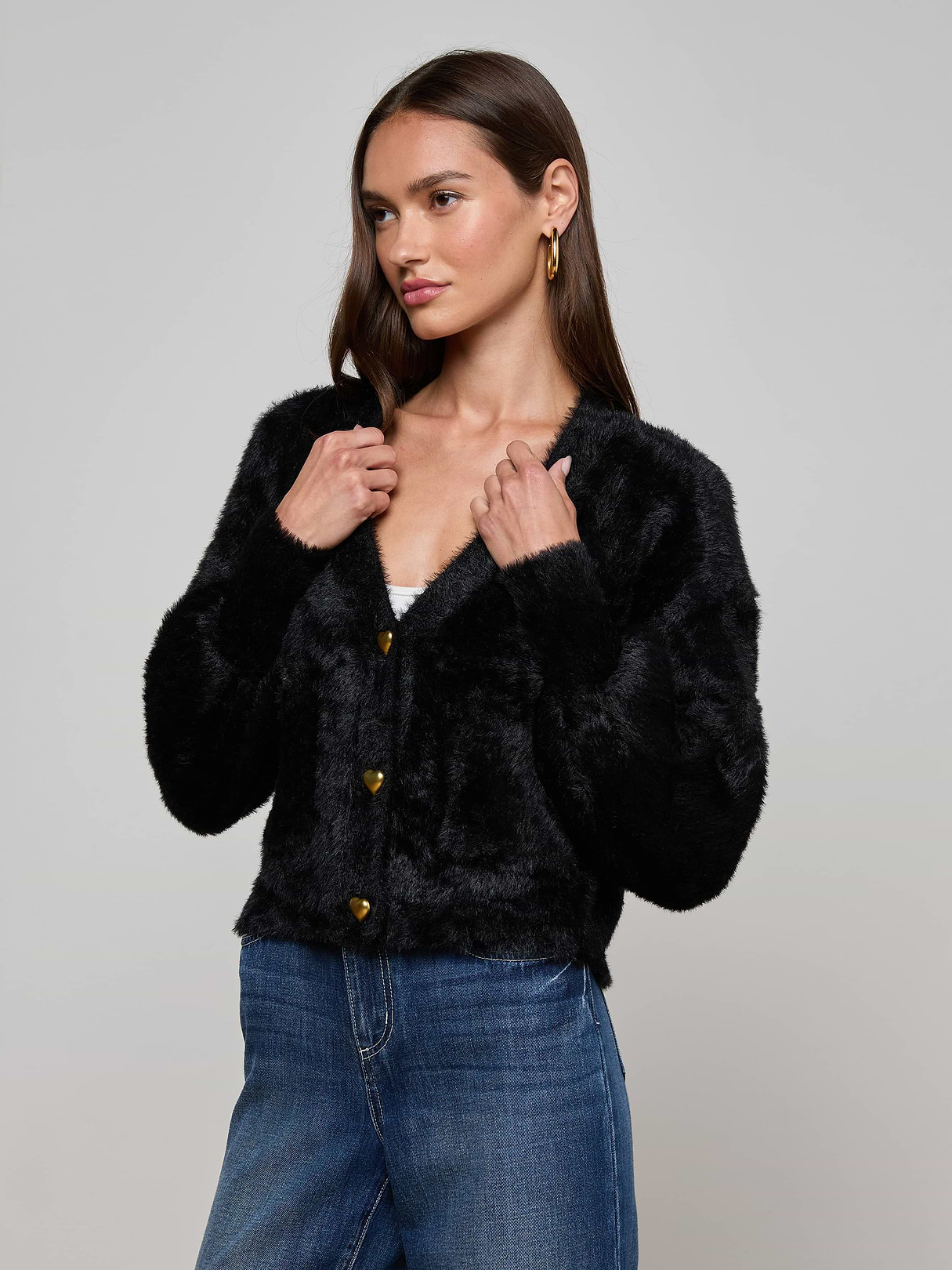 Harriet Cardigan in Black | L'AGENCE