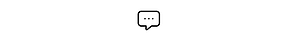 A simple black chat bubble icon with three dots inside, centered on a white background.